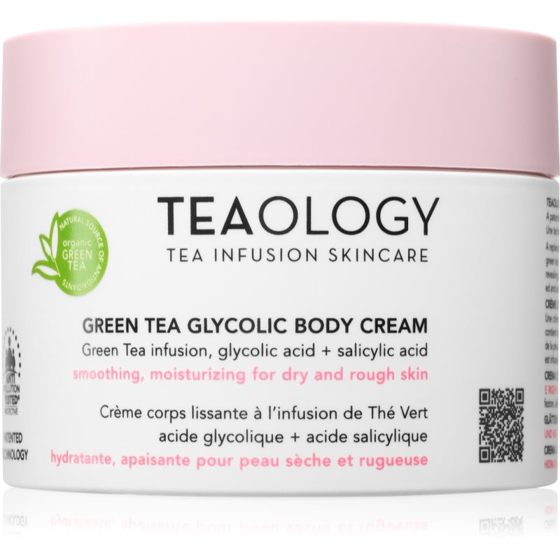 Teaology Green Tea Glycolic Body Cream crema de corp hidratanta cu efect de netezire 260 ml