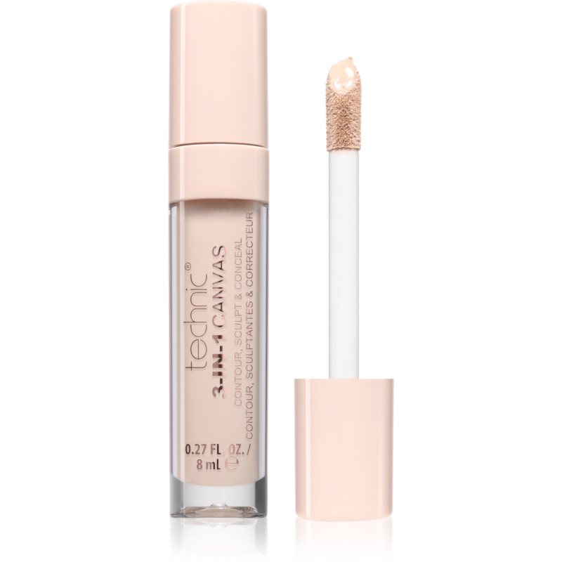 Technic Cosmetics 3-In-1 Canvas anticearcan cu efect de lunga durata culoare Porcelain 8 ml