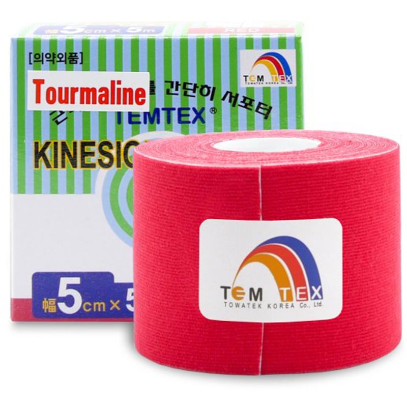 Temtex Tape Classic bandă elastică muschii si articulatiile culoare Red 1 buc