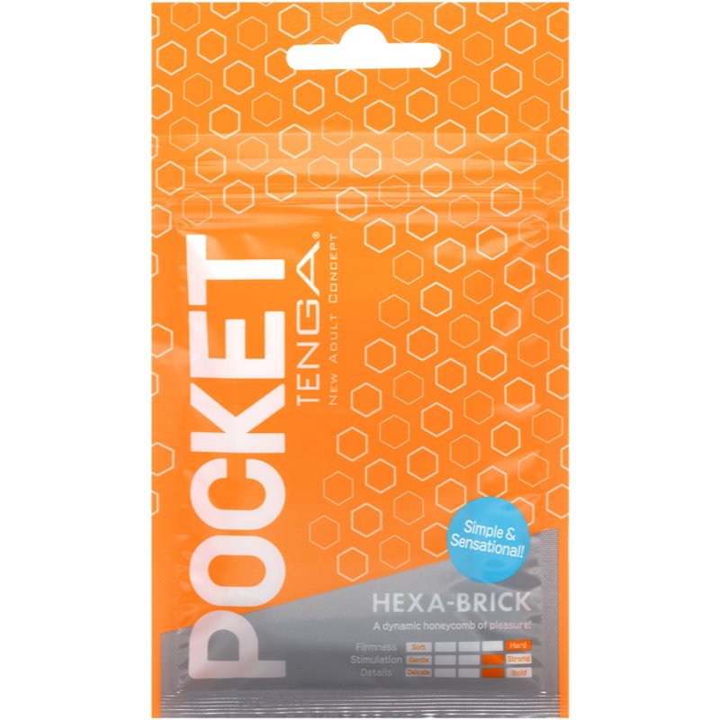 Tenga Pocket Hexa-Brick masturbator de unică folosință 8 cm