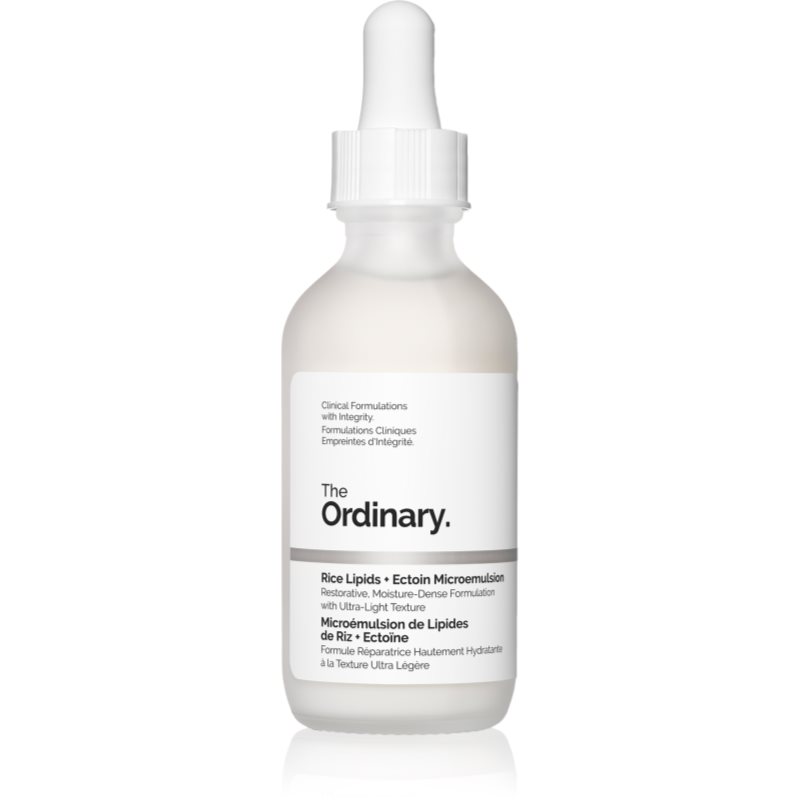 The Ordinary Rice Lipids + Ectoin Microemulsion emulsie hidratantă lejeră pentru netezirea pielii 60 ml