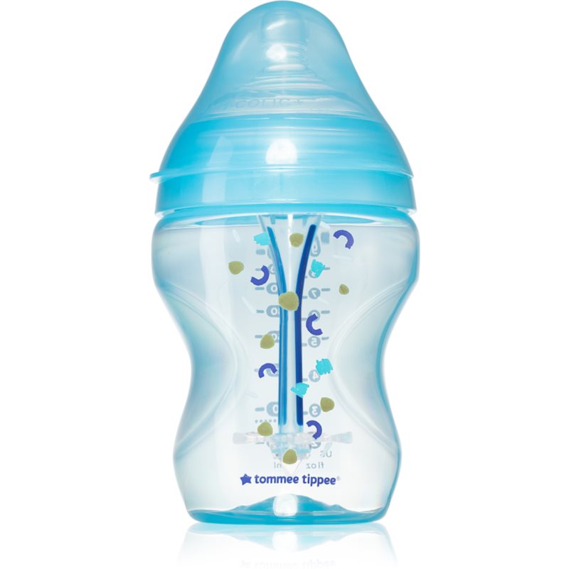 Tommee Tippee Closer To Nature Anti-colic Advanced Baby Bottle biberon pentru sugari Slow Flow Blue 0 m+ 260 ml