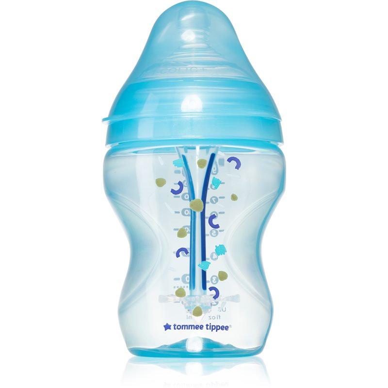 Tommee Tippee Closer To Nature Anti-colic Advanced Baby Bottle biberon pentru sugari Slow Flow Blue 0 m+ 260 ml