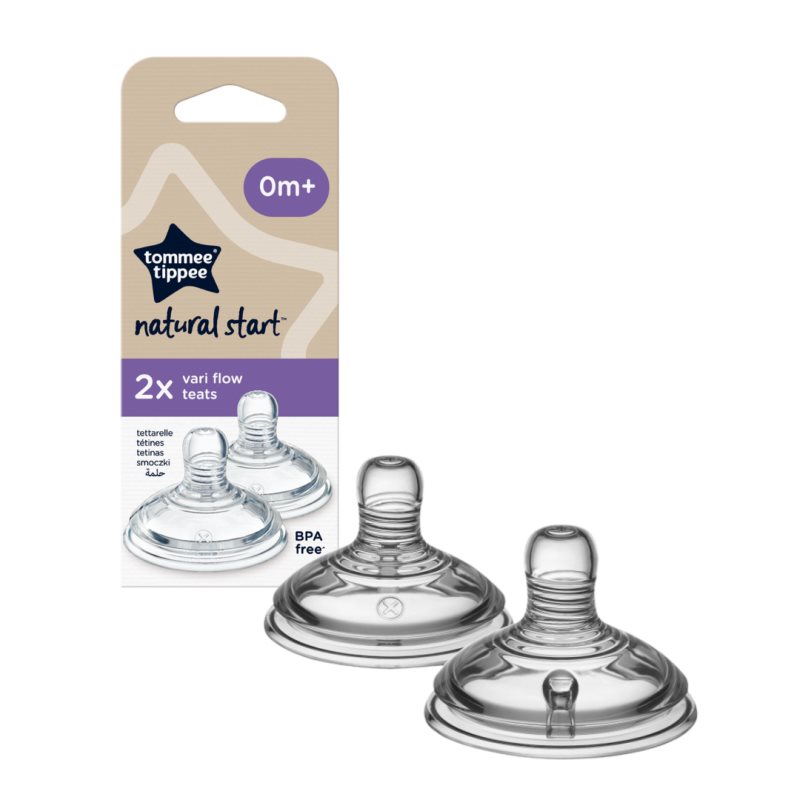 Tommee Tippee Natural Start Anti-Colic Teat tetină pentru biberon Variable Flow 0m+ 2 buc