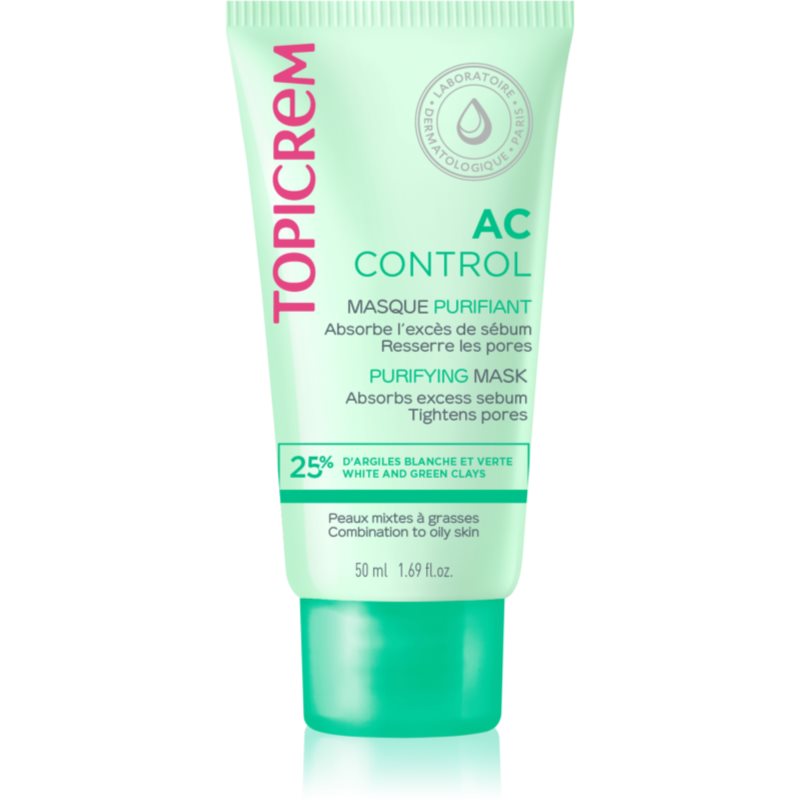 Topicrem AC Purifying Mask masca pentru curatare profunda pentru ten gras și mixt 50 ml