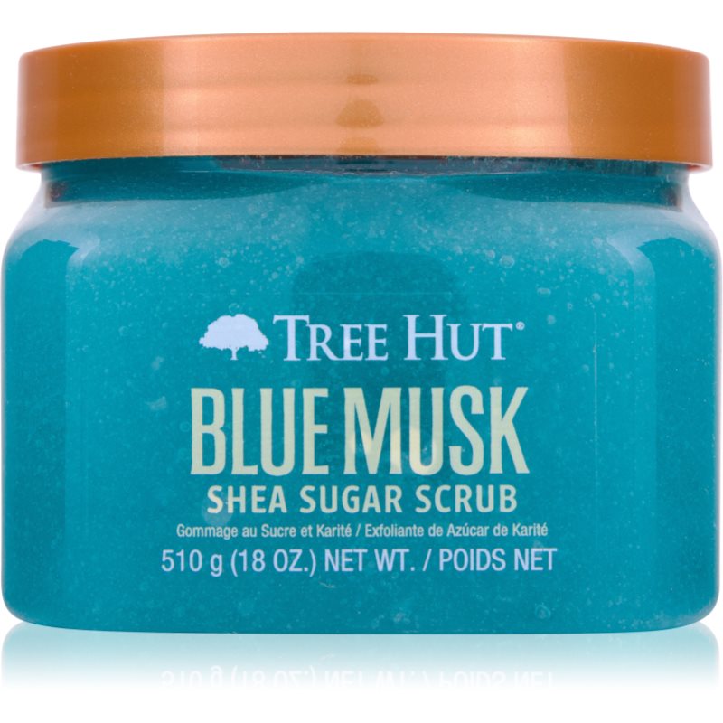 Tree Hut Shea Sugar Scrub Blue Musk exfoliant de corp cu zahăr 510 g