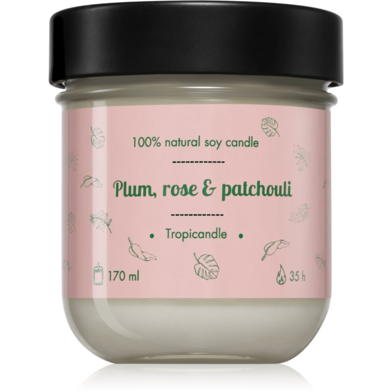 Tropicandle Plum, Rose & Patchouli lumânare parfumată 170 ml
