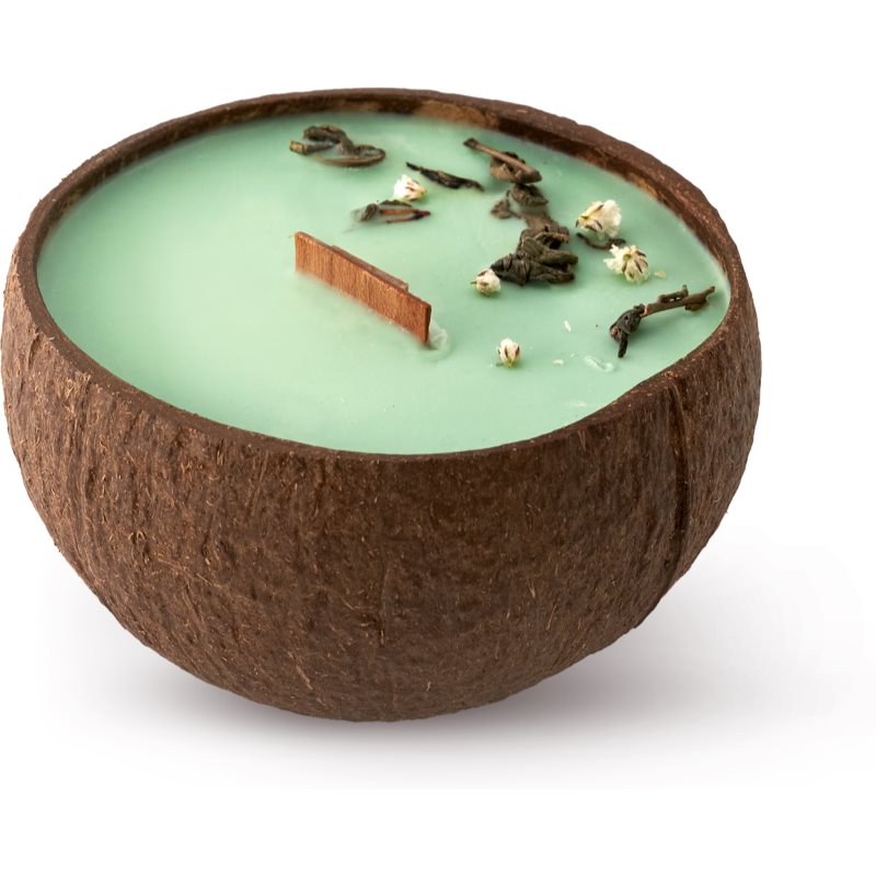 Tropicandle Green Tea lumânare parfumată cu fitil din lemn 350 ml