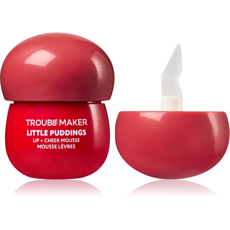 Trouble Maker Little Pudding Lip + Cheek Mousse fard multifuncțional, pentru buze și obraz culoare Mimi Rose Pink 5 g