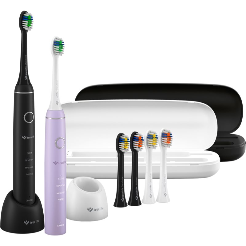 TrueLife SonicBrush Compact periuta de dinti cu ultrasunete Duo Black / Lavender 2 buc TrueLife 