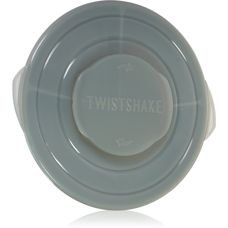 Twistshake Divided Plate farfurie compartimentată cu capac Grey 6 m+ 1 buc