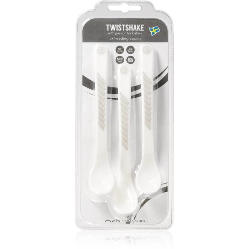 Twistshake Feeding Spoons linguriță White 4 m+ 3 buc