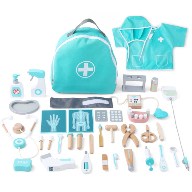 UMU Toys Deluxe doctor\'s set jucărie cu activități din lemn 3y+