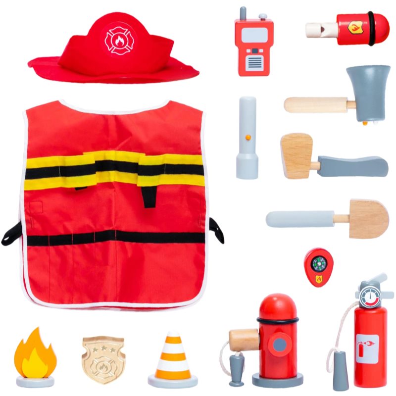 UMU Toys Firefighter set jucărie cu activități din lemn 3y+