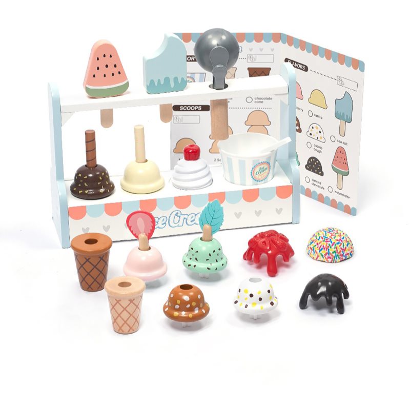 UMU Toys Ice cream set jucărie cu activități din lemn 3y+