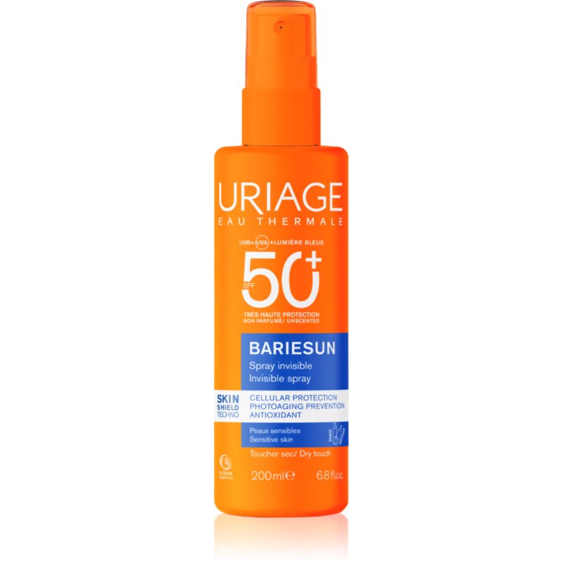 Uriage Bariésun Fragrance Free Invisible Spray SPF50+ spray de protecție pentru față și corp SPF 50+ 200 ml