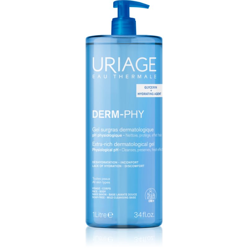 Uriage DERM-PHY Extra Rich Dermatological Gel gel de curățare blând 1000 ml