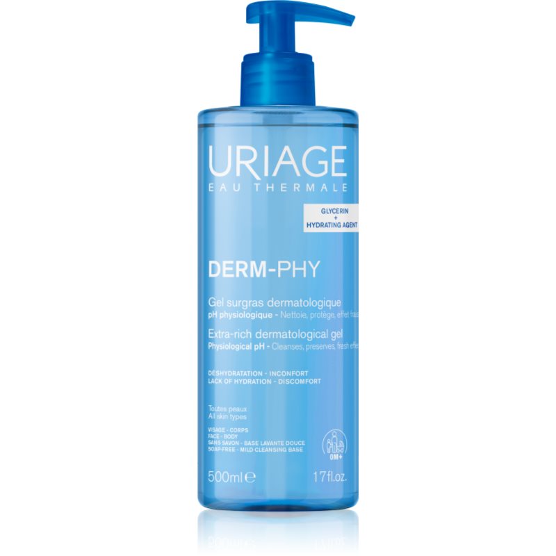 Uriage DERM-PHY Extra Rich Dermatological Gel gel de curățare blând 500 ml