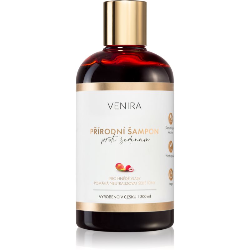 Venira Shampoo for Greying Hair sampon natural pentru nuante de par castaniu cu parfum Mango and Lychee 300 ml