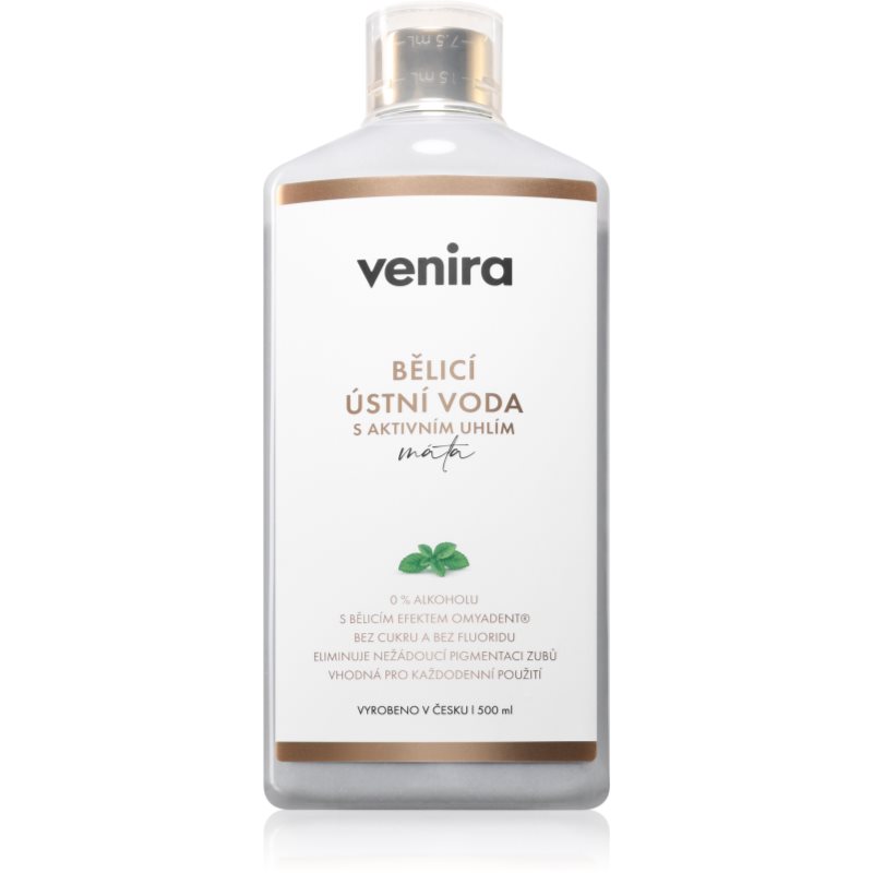 Venira Whitening Mouthwash with Active Charcoal Apa de gura pentru albire cu particule de carbon 500 ml