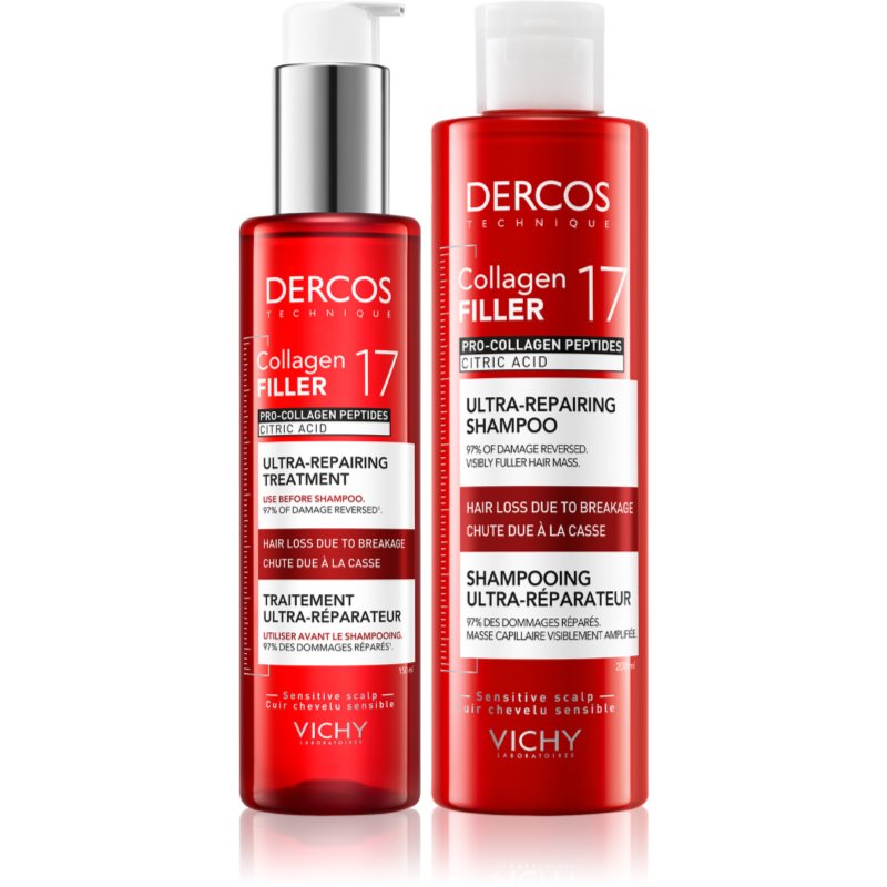 Vichy Dercos Collagen Filler 17 set pentru părul slab cu tendință de cădere