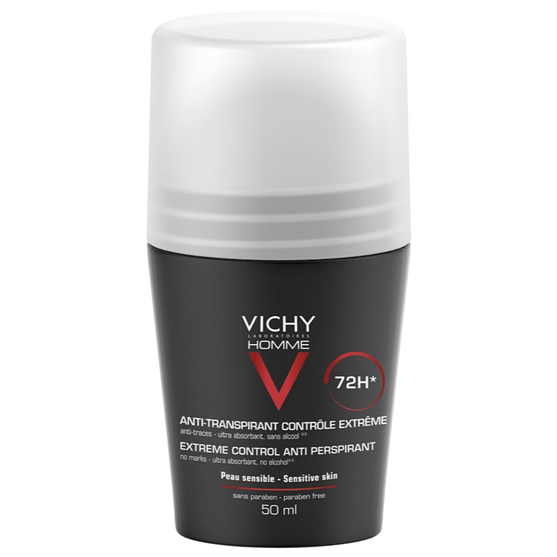 Vichy Homme Deodorant antiperspirant roll-on impotriva transpiratiei excesive 72h 50 ml