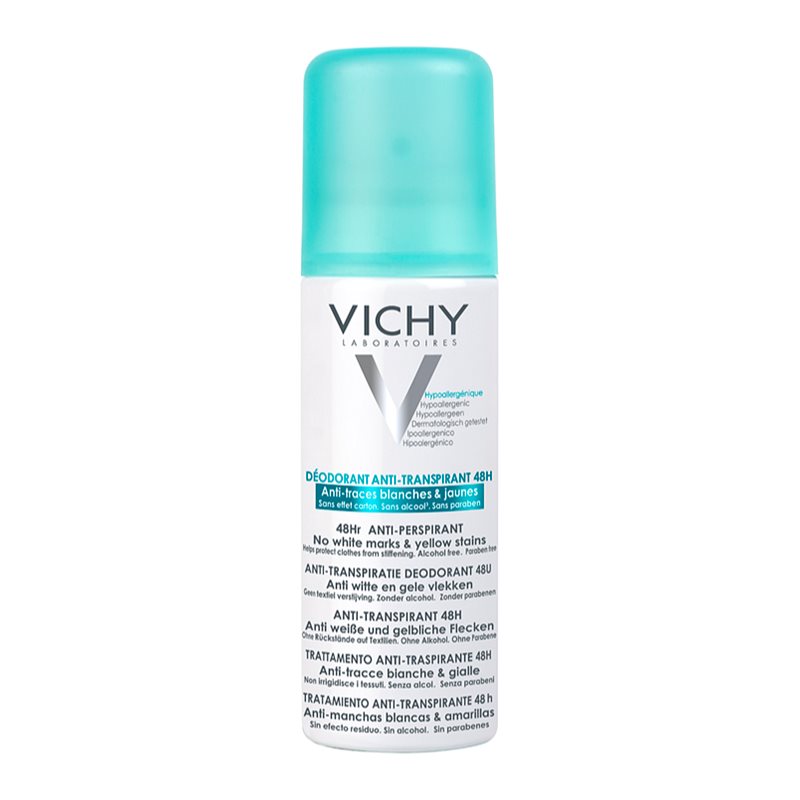 Vichy Deodorant 48h spray anti-perspirant impotriva petelor albe si galbene 125 ml