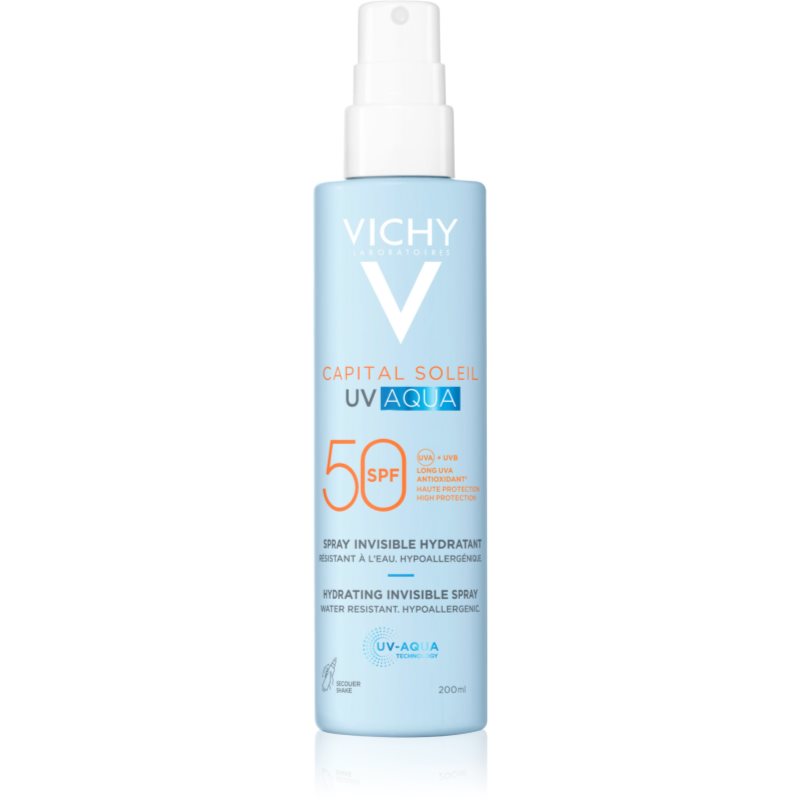 Vichy Capital Soleil UV Aqua spray protector cu efect de hidratare SPF 50 200 ml
