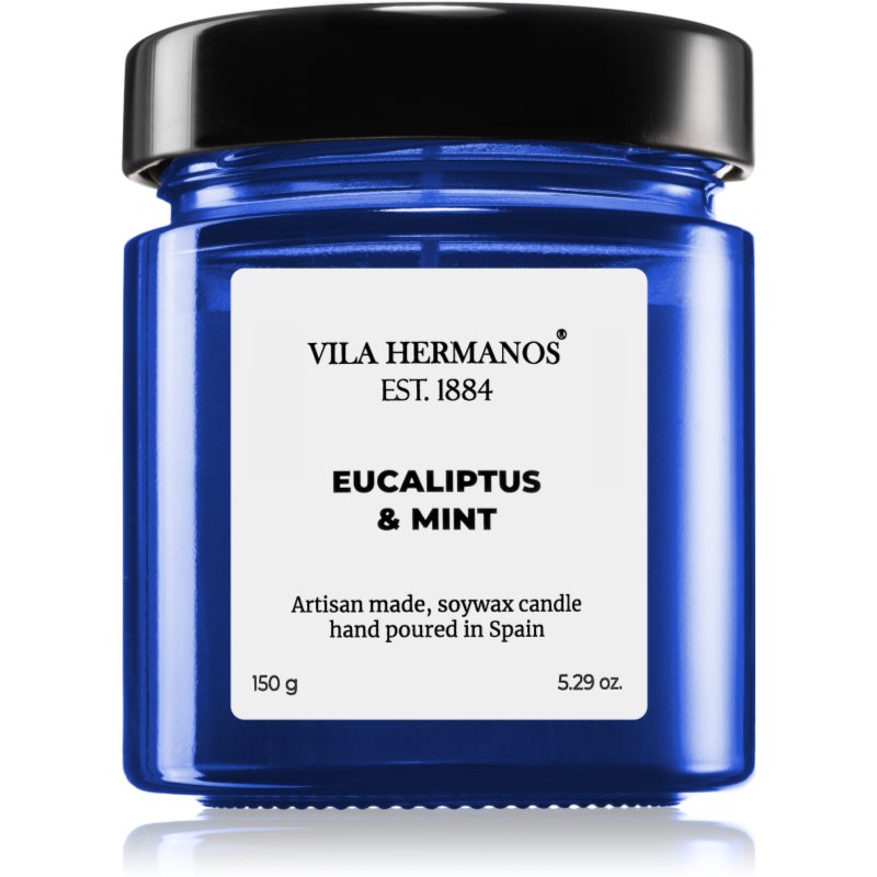 Vila Hermanos Apothecary Cobalt Blue Eucalyptus & Mint lumânare parfumată 150 g