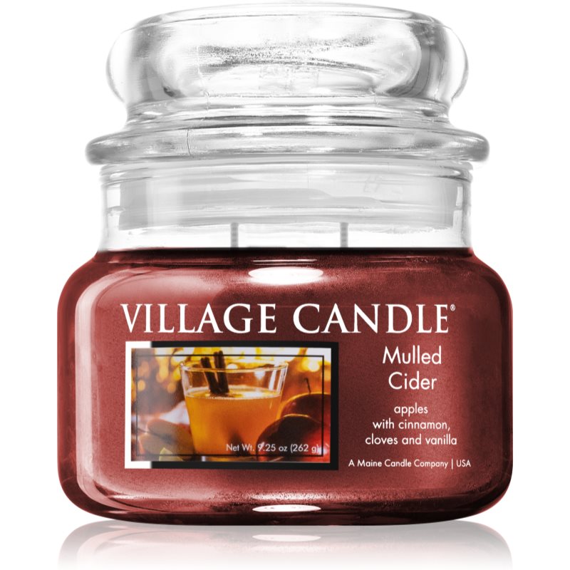 Village Candle Mulled Cider lumânare parfumată (Glass Lid) 262 g