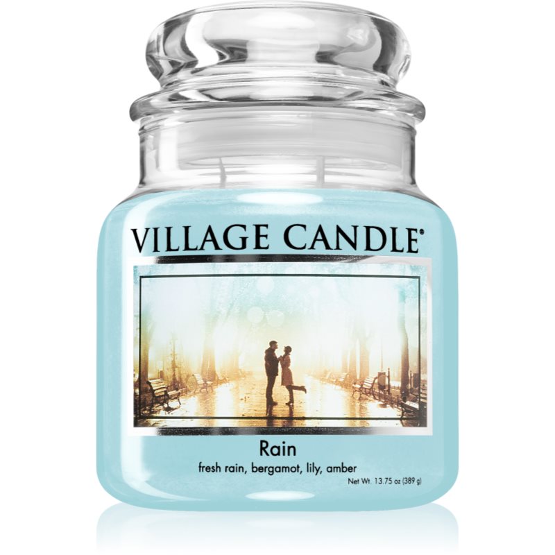 Village Candle Rain lumânare parfumată (Glass Lid) 389 g