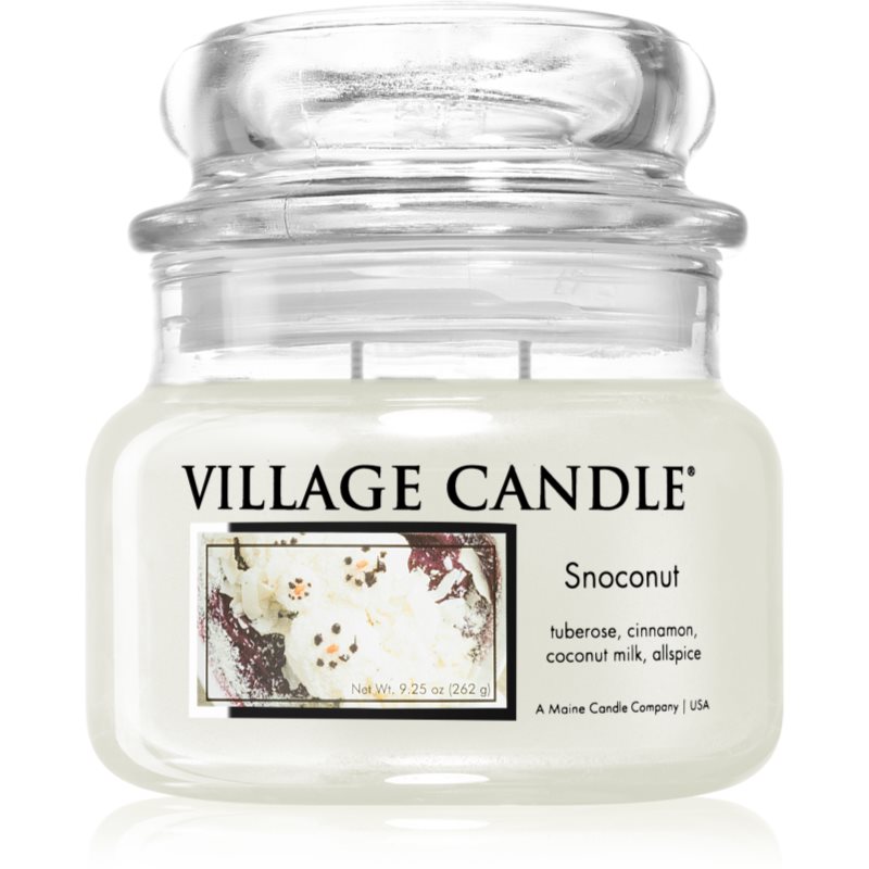 Village Candle Snoconut lumânare parfumată (Glass Lid) 262 g