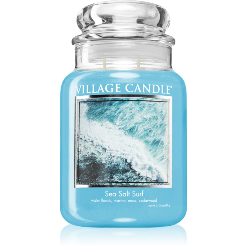 Village Candle Sea Salt Surf lumânare parfumată (Glass Lid) 602 g