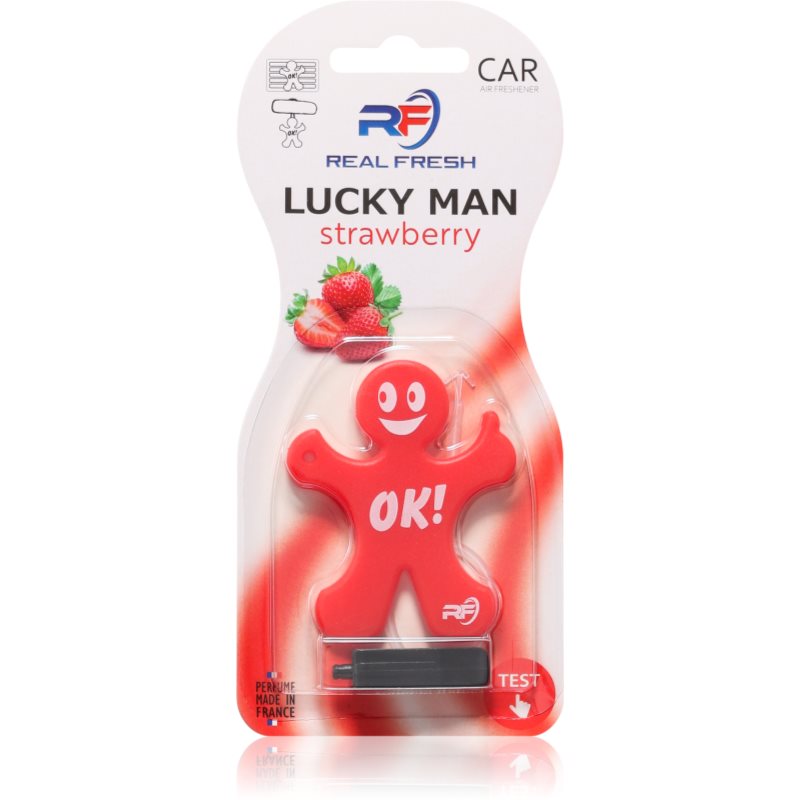 Real Fresh Lucky Man Strawberry parfum pentru masina 1 buc