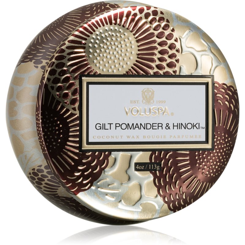 VOLUSPA Japonica Holiday Gilt Pomander & Hinoki lumânare parfumată în placă 113 g VOLUSPA Japonica Holiday Gilt Pomander & Hinoki lumânare parfumată în placă 113 g