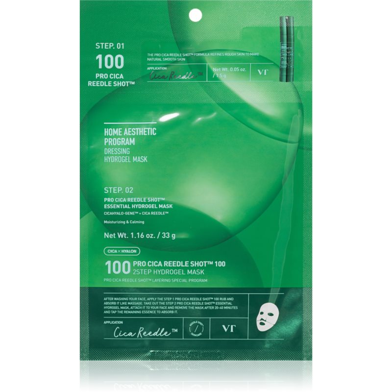 VT Cosmetics Pro Cica Reedle Shot 100 2Step Hydrogel Mask mască intensă cu hidrogel cu efect calmant 34.5 g
