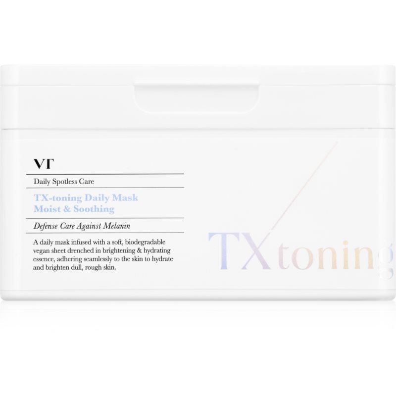 VT Cosmetics TX-Toning Daily Mask mască textilă iluminatoare impotriva petelor pachet mare 30 buc