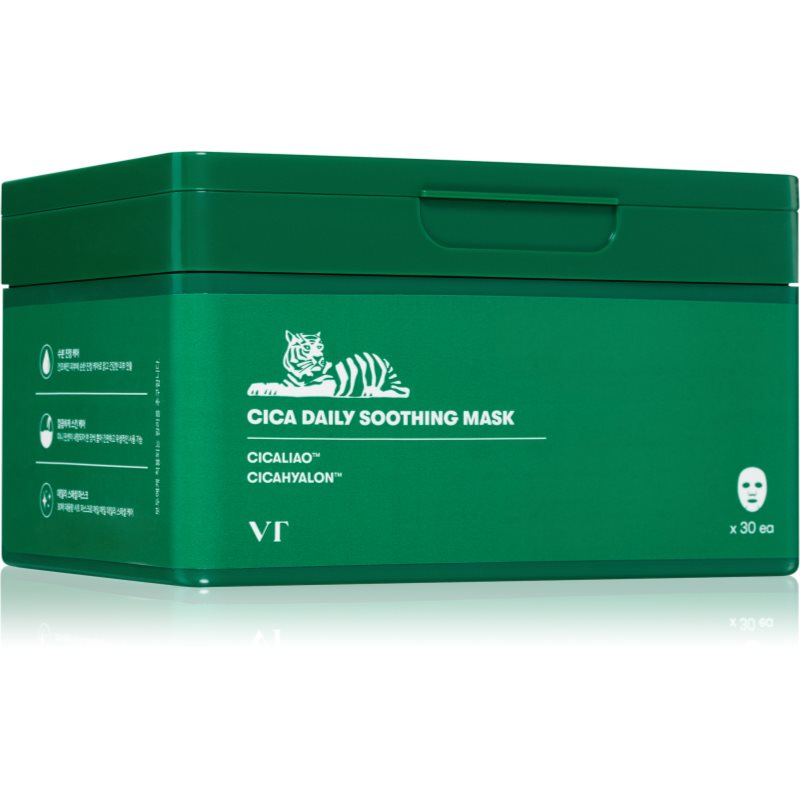 VT Cosmetic Cica Daily Soothing Mask mască facială intens hidratantă cu efect calmant pachet mare 30 buc VT Cosmetic Cica Daily Soothing Mask mască facială intens hidratantă cu efect calmant pachet mare 30 buc