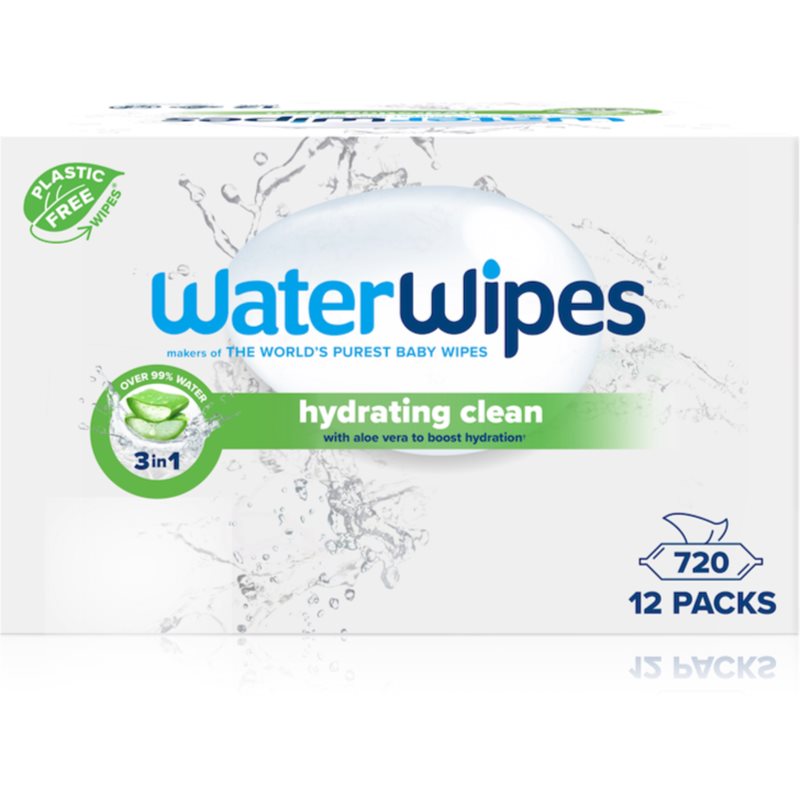 WaterWipes Hydrating Clean Servetele umede cu efect revigorant 12x60 buc