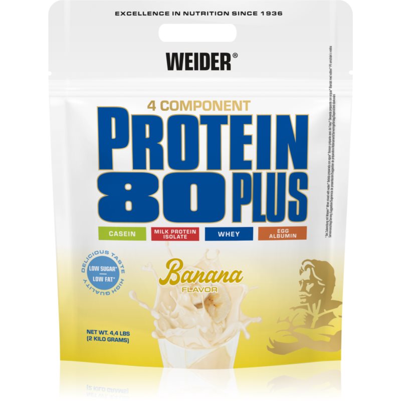 Weider Protein 80 Plus Molkenprotein mit Aminosäuren Geschmack Banana 500 g