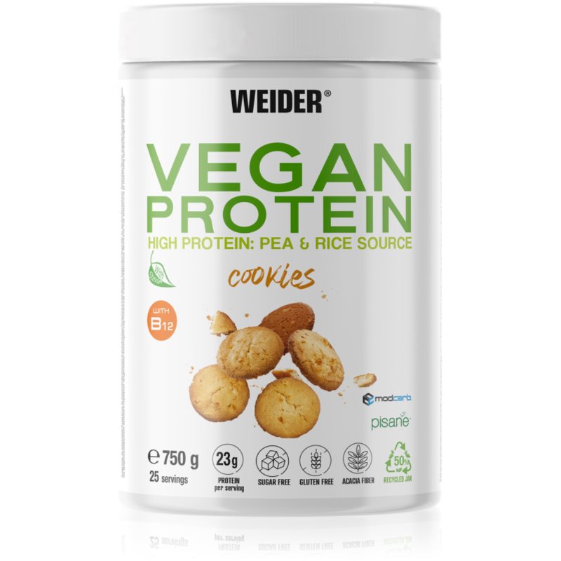 Weider Vegan Protein Erbsenprotein Geschmack Cookies 750 g