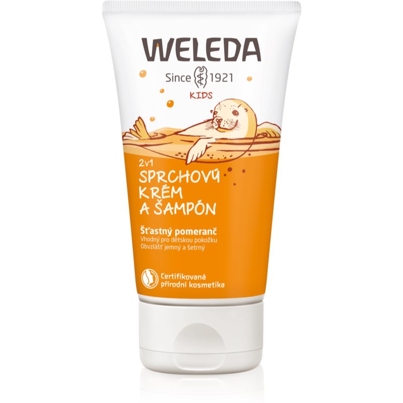 Weleda Kids Šťastný pomeranč sprchový krém a šampon pro děti 2 v 1 150 ml