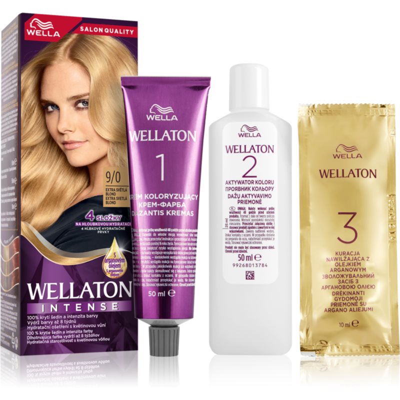 Wella Wellaton Intense Culoare permanenta pentru par cu ulei de argan culoare 9/0 Very Light Blonde 1 buc