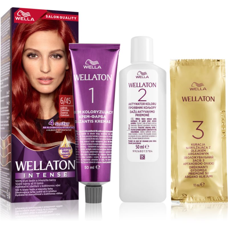 Wella Wellaton Intense Culoare permanenta pentru par cu ulei de argan culoare 6/45 Red Passion 1 buc