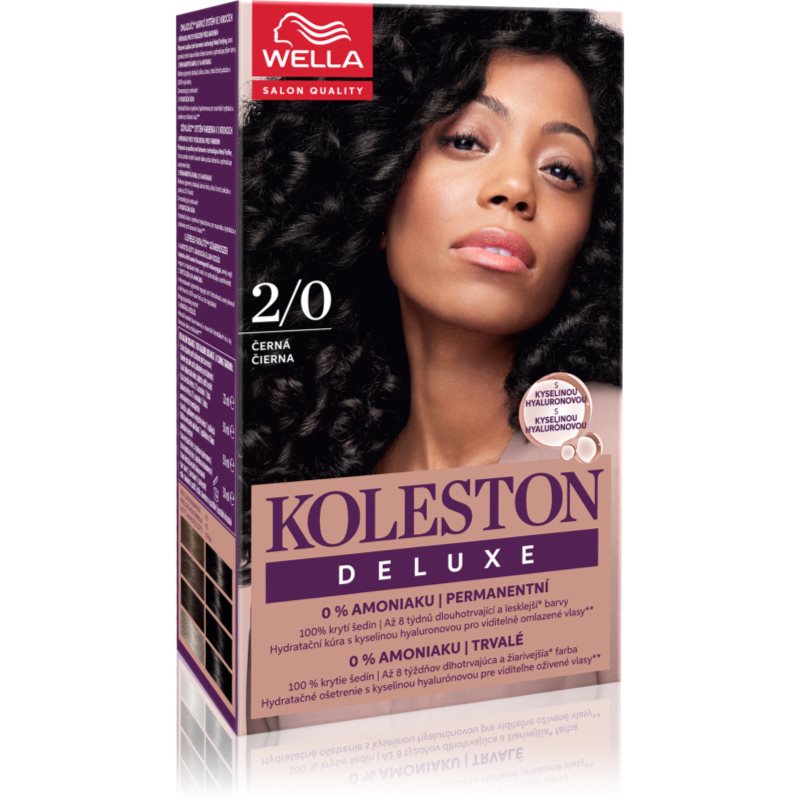 Wella Koleston Deluxe culoare par fără amoniac culoare 2/0 Black 100 ml