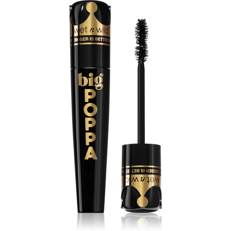 Wet n Wild Big Poppa rimel pentru volum extrem și culoare intensă culoare Blackest Black 10 ml