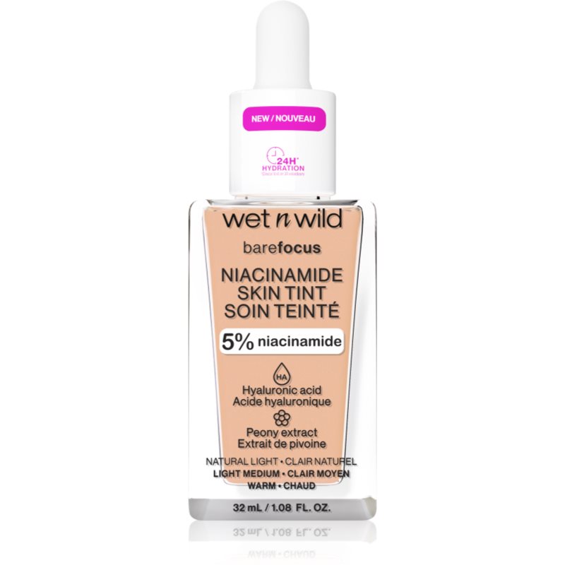 Wet n Wild Bare Focus Niacinamide Skin Tint machiaj ușor de hidratare culoare Light 32 ml