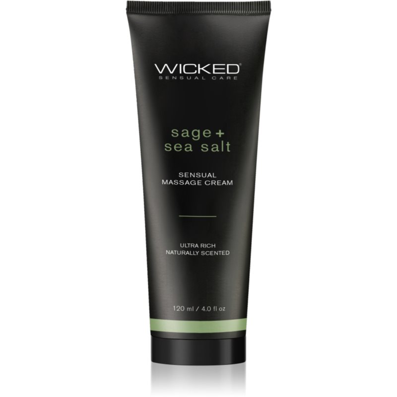 Wicked Sensual massage cream crema pentru masaj Sage + Sea Salt Scented 120 ml