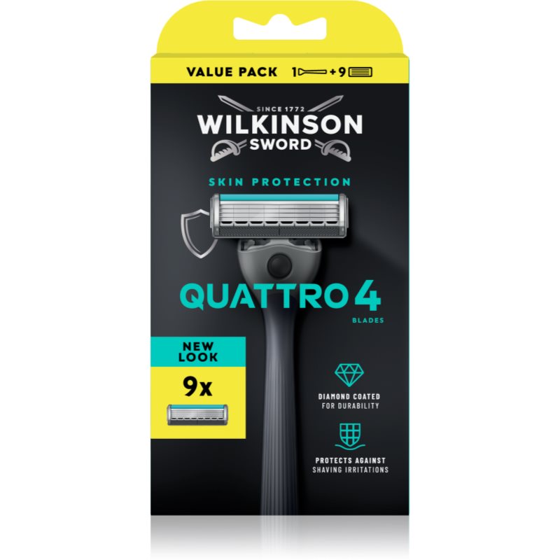 Wilkinson Sword Quattro aparat de ras rezerva lama 9 pc