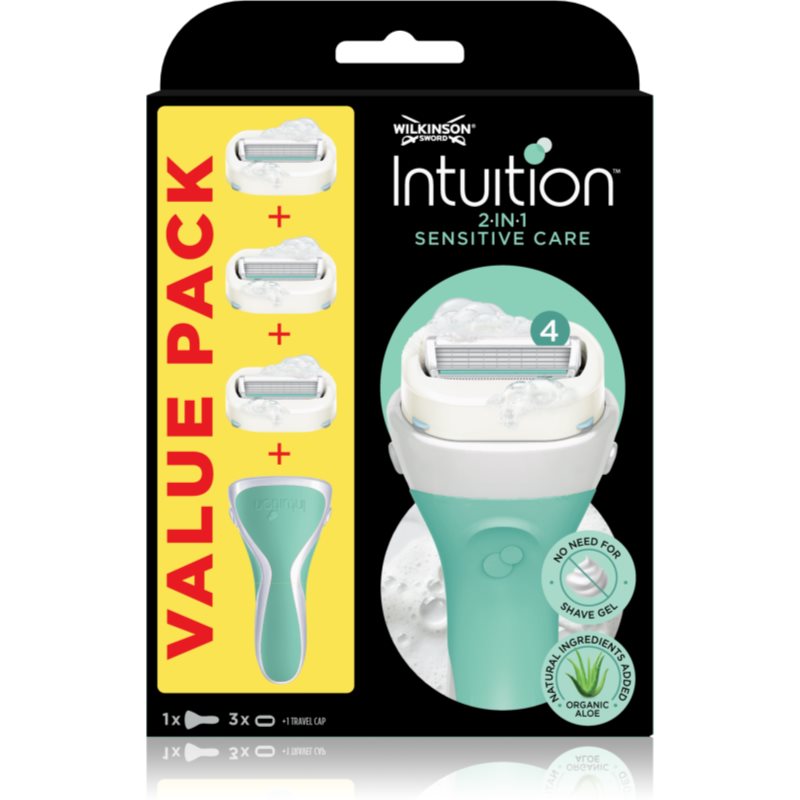 Wilkinson Sword Intuition 2 in 1 Sensitive Care aparat de ras + rezervă 3 pc